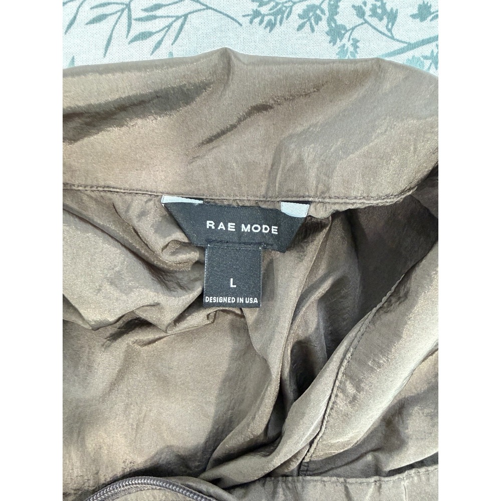 Rae Mode Color Block Half Zip Windbreaker Jacket Large Nylon Lightweight Mauve - Picture 7 of 10